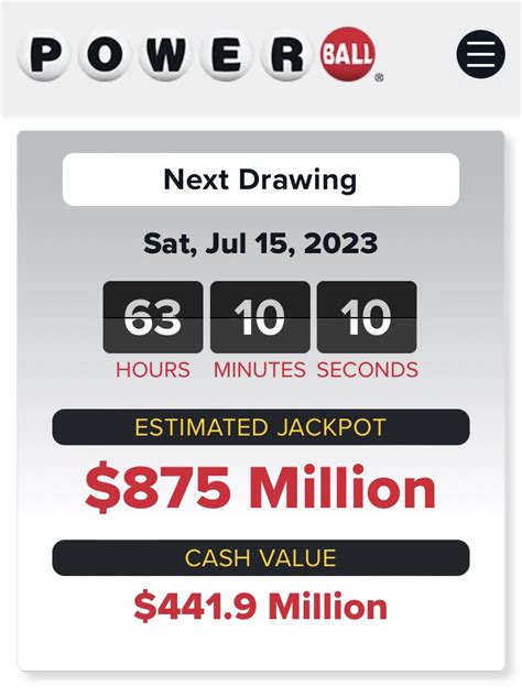 power ball july 15 2023|Powerball jackpot of $875 million: Were you a winner Saturday night.
